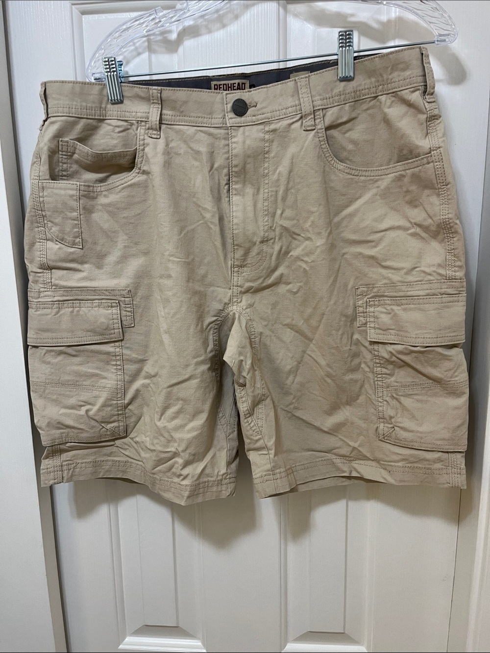 RedHead Men's Tan Cargo Shorts with Utility Pockets
